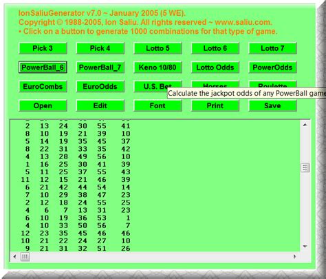 Advanced Number Generator for Mega Millions .